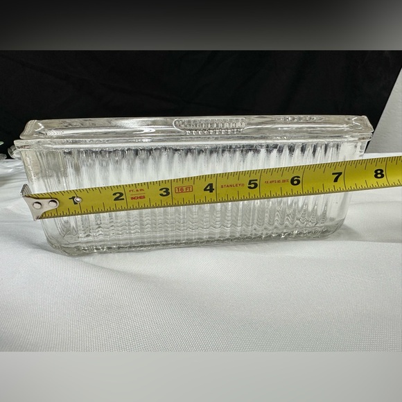 1940’s Vintage Federal Glass clear glass refrigerator dish. - Picture 3 of 5